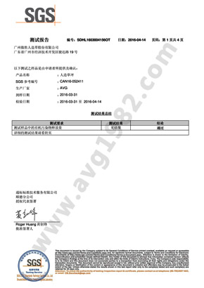 SGS揮發性有害物質測試報告